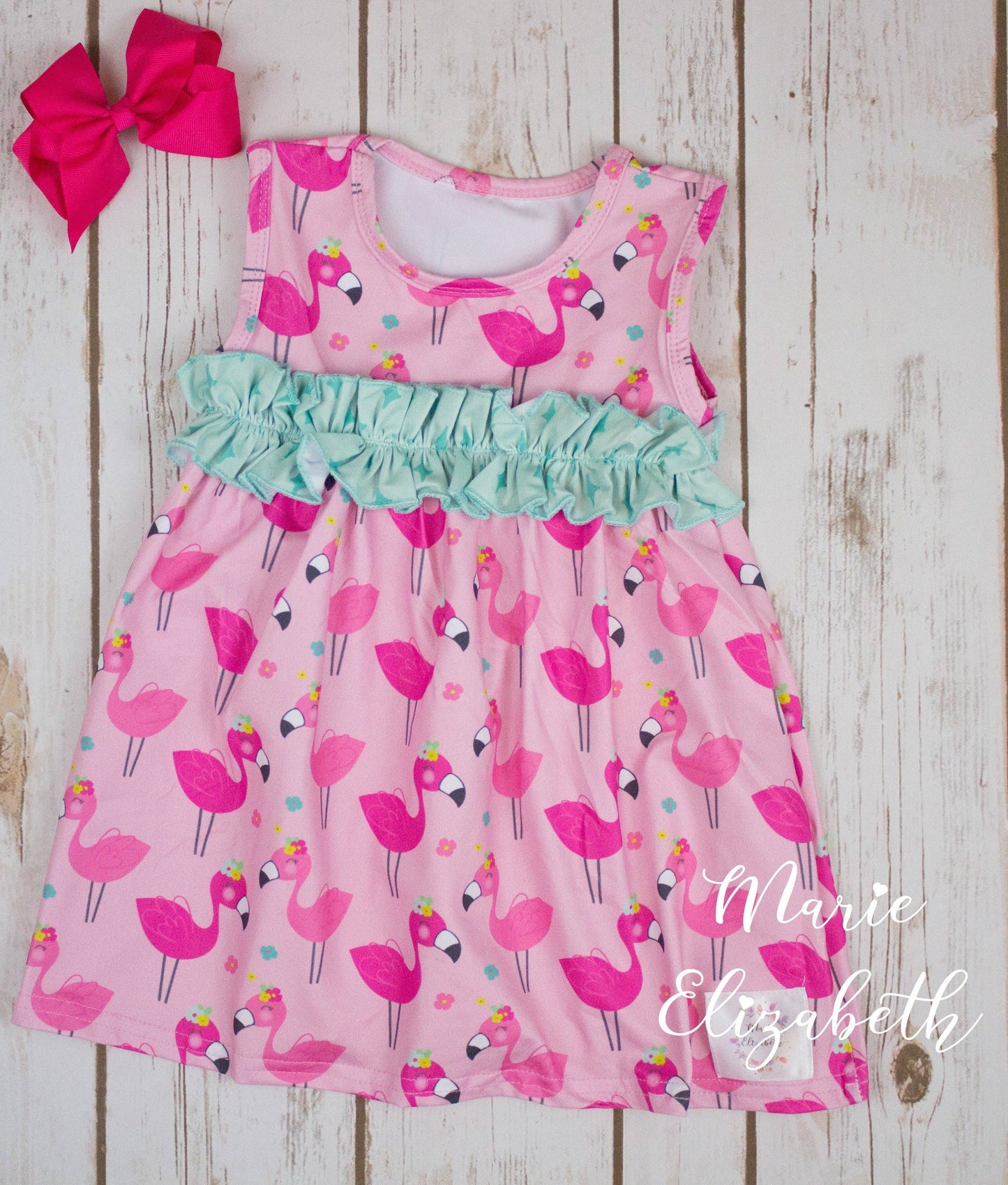 Flamingo Dress: 6-12 Months
